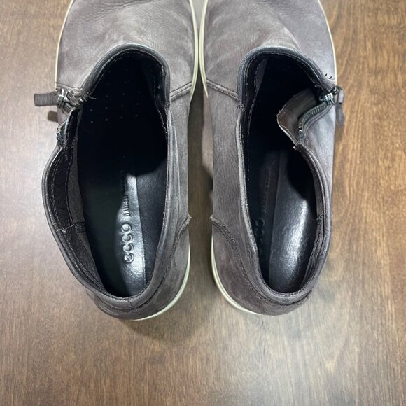 ECCO Soft 7 Low Bootie Women's Size 8 (EU 38) Nubuck Leather Gray Casual Zip - Picture 12 of 14